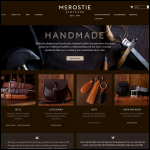 Screen shot of the Mcrostie Leather website.
