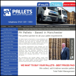 Screen shot of the P H Pallet Services website.