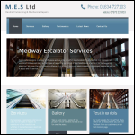 Screen shot of the Medway Escalator Services Ltd website.