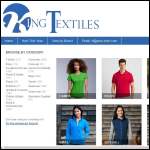 Screen shot of the King Textiles website.