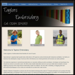 Screen shot of the Taylors Embroidery website.