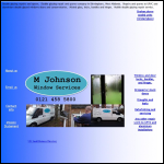 Screen shot of the M Johnson Window Services website.