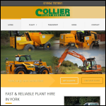 Screen shot of the Collier Plant Hire (York) Ltd website.