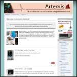 Screen shot of the Artemis Medical Ltd website.