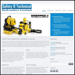 Screen shot of the Safety & Technical Hydraulics Ltd website.