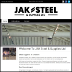 Screen shot of the JAK Steel & Supplies Ltd website.