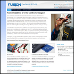 Screen shot of the Fusion Electrical & Civils website.