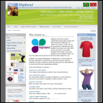 Screen shot of the Highland Printing website.