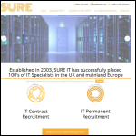 Screen shot of the Sure Recruitment Ltd website.