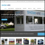 Screen shot of the Showhire Ltd website.