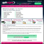 Screen shot of the A P H Signs website.