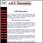 Screen shot of the Ams Disposables website.