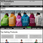 Screen shot of the Js Promotions website.
