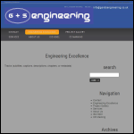 Screen shot of the G & S Engineering website.
