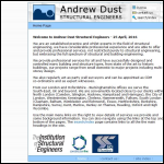Screen shot of the Andrew Dust Structural Engineers website.