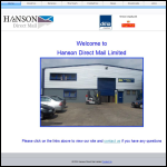 Screen shot of the Hanson Direct Mail Ltd website.