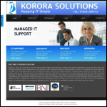 Screen shot of the Korora Solutions website.