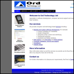 Screen shot of the Ord Technology Ltd website.