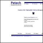 Screen shot of the Petech Management Services Ltd website.
