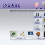 Screen shot of the Inspire Promotions website.