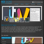 Screen shot of the Ice Signs & Engraving website.