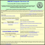 Screen shot of the Amcho Computer Services Ltd website.