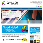 Screen shot of the Swallow Office Supplies website.