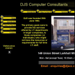 Screen shot of the D J S Computer Consultants website.