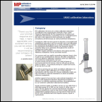 Screen shot of the Mp Calibration Services Ltd website.
