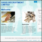 Screen shot of the Oasis Recruitment Ltd website.