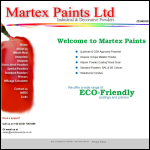 Screen shot of the Martex Paints Ltd website.