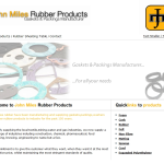 Screen shot of the John Miles Rubber Products website.