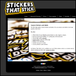 Screen shot of the Stickers That Stick co Uk website.
