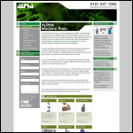 Screen shot of the Alpha Machine Tool Co website.