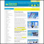 Screen shot of the Aarons Promotions Ltd website.