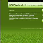 Screen shot of the Sn Plastics Ltd website.