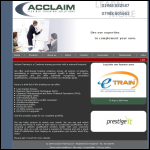 Screen shot of the Acclaim Training Ltd website.