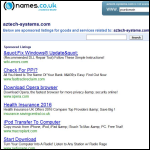 Screen shot of the Aztech Systems Ltd website.