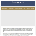 Screen shot of the A Robinson & Son website.