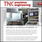 Screen shot of the T N C Precision Engineering Ltd website.