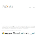 Screen shot of the Resolve It Services website.