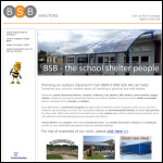 Screen shot of the Bsb Shelters & Canopies website.