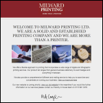 Screen shot of the M J Milward Printing Ltd website.