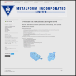 Screen shot of the Metalform Incorporated Ltd website.