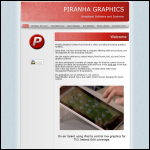 Screen shot of the Piranha Graphics website.
