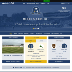 Screen shot of the Middlesex County Cricket Club website.