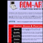 Screen shot of the ROM-ART Computer Services website.