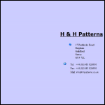 Screen shot of the H & H Patterns website.