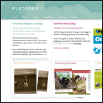 Screen shot of the Platform 1 Design | Communicating for A Change website.