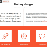 Screen shot of the Fireboy Design Ltd website.